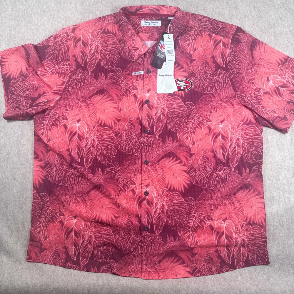 Tommy Bahama Shirt Mens 2XLB Red NFL San Francisco 49ers IslandZone Tropical